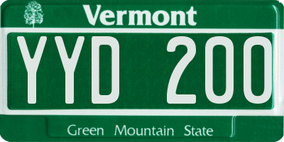 VT license plate YYD200
