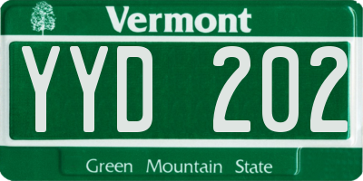 VT license plate YYD202