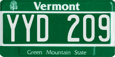VT license plate YYD209