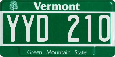 VT license plate YYD210