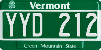 VT license plate YYD212