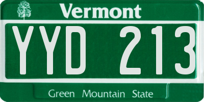 VT license plate YYD213