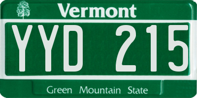VT license plate YYD215