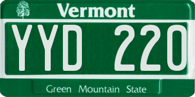 VT license plate YYD220