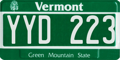 VT license plate YYD223