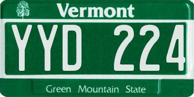 VT license plate YYD224