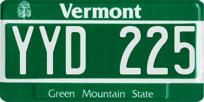 VT license plate YYD225