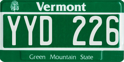 VT license plate YYD226