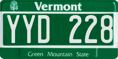 VT license plate YYD228