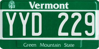 VT license plate YYD229