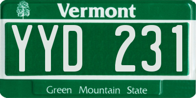 VT license plate YYD231