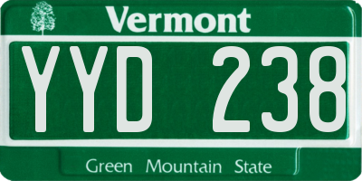 VT license plate YYD238