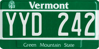 VT license plate YYD242