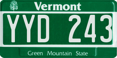 VT license plate YYD243