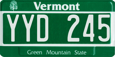 VT license plate YYD245