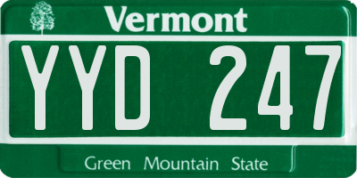 VT license plate YYD247
