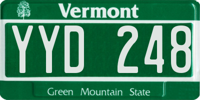 VT license plate YYD248