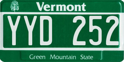 VT license plate YYD252