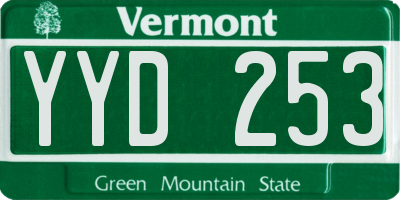 VT license plate YYD253