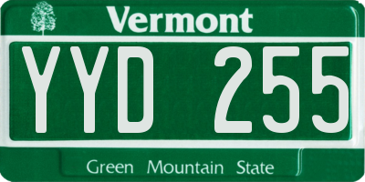 VT license plate YYD255