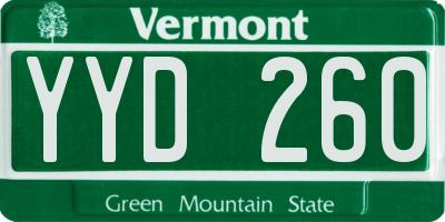 VT license plate YYD260