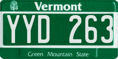 VT license plate YYD263
