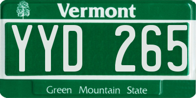 VT license plate YYD265