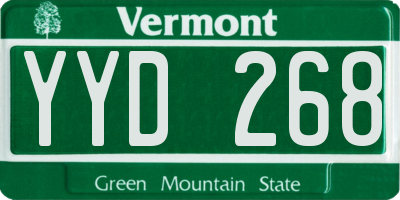 VT license plate YYD268