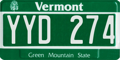 VT license plate YYD274
