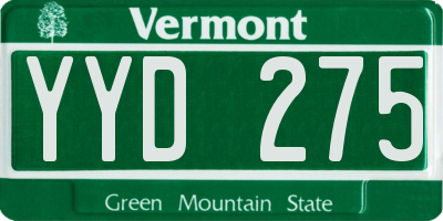 VT license plate YYD275