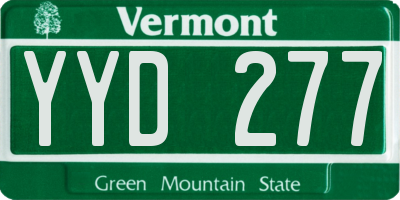 VT license plate YYD277