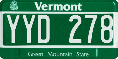 VT license plate YYD278