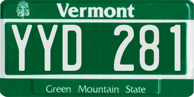 VT license plate YYD281