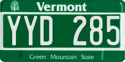 VT license plate YYD285