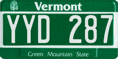 VT license plate YYD287