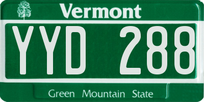 VT license plate YYD288