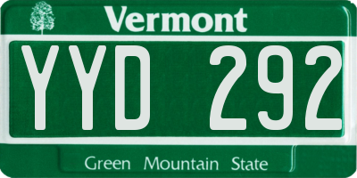 VT license plate YYD292
