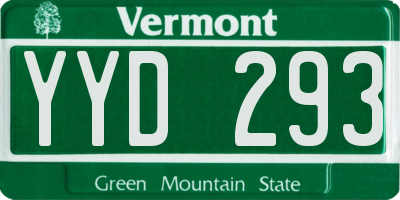 VT license plate YYD293