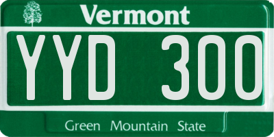 VT license plate YYD300