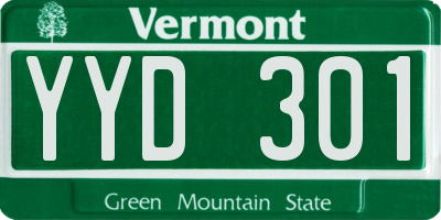 VT license plate YYD301