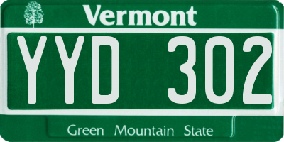 VT license plate YYD302