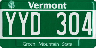 VT license plate YYD304