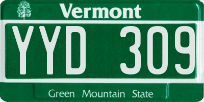 VT license plate YYD309