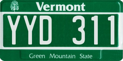 VT license plate YYD311