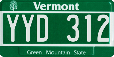 VT license plate YYD312
