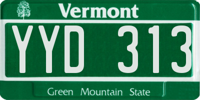 VT license plate YYD313