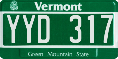 VT license plate YYD317