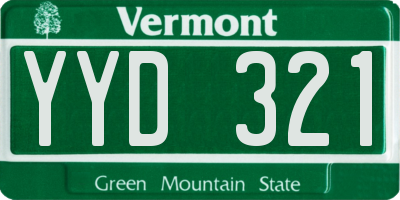 VT license plate YYD321