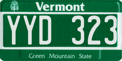VT license plate YYD323