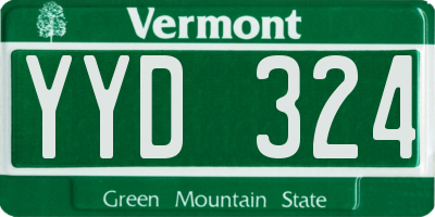 VT license plate YYD324